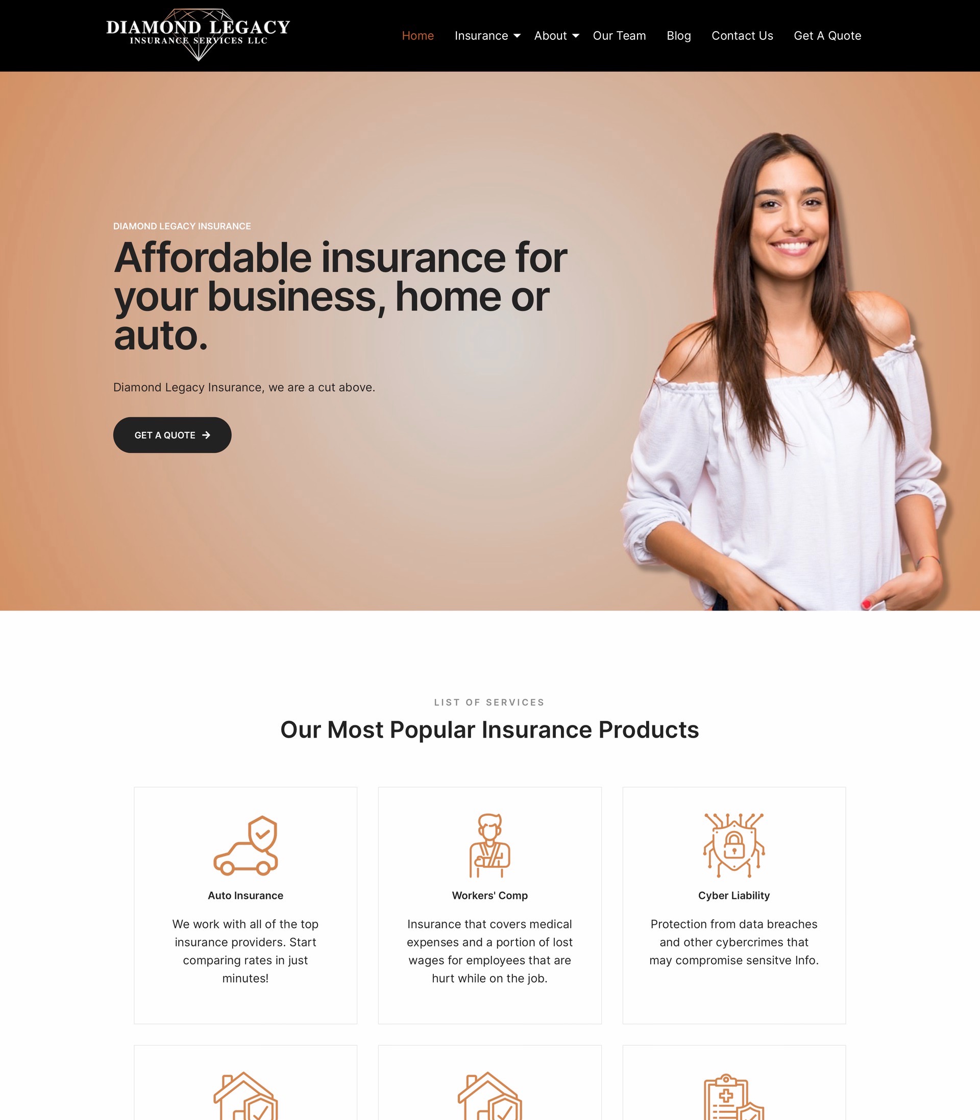 Insurance website example