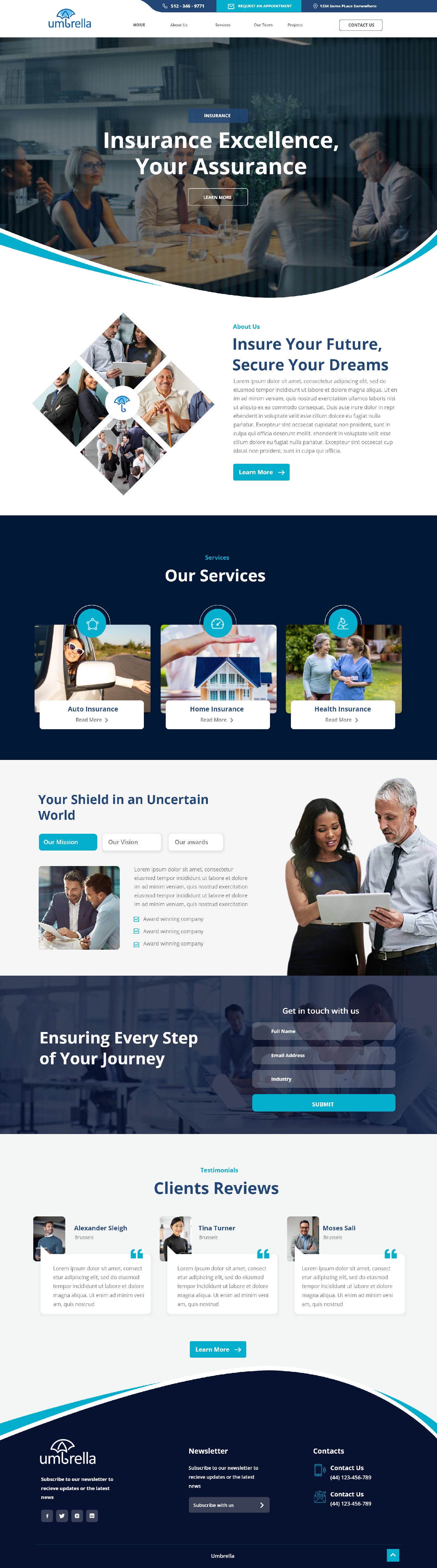Insurance website design example