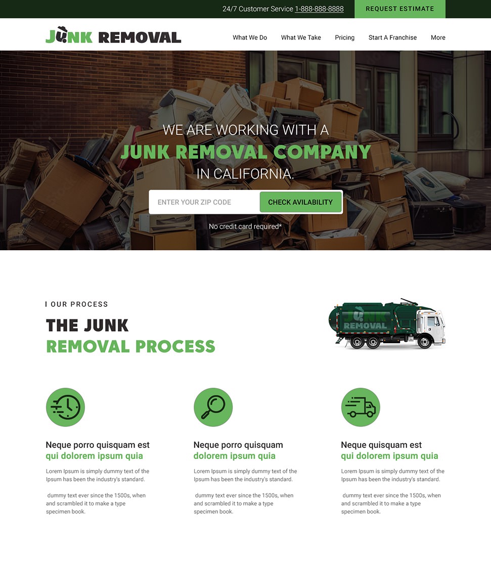 Junk Removal website design