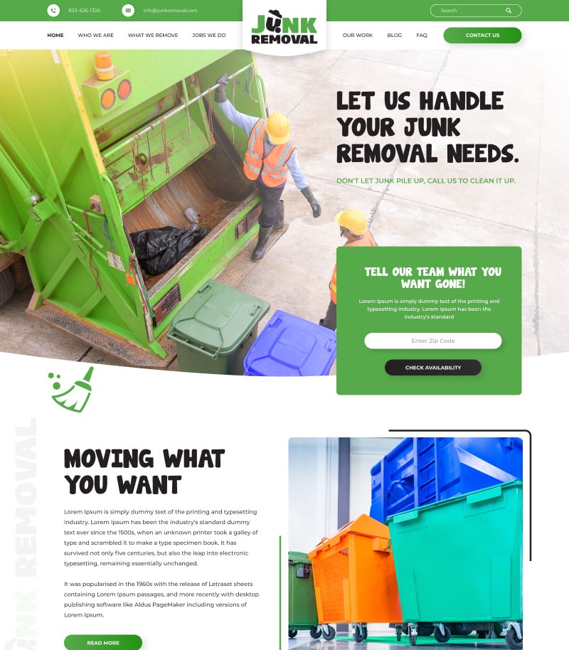 Junk Removal website design