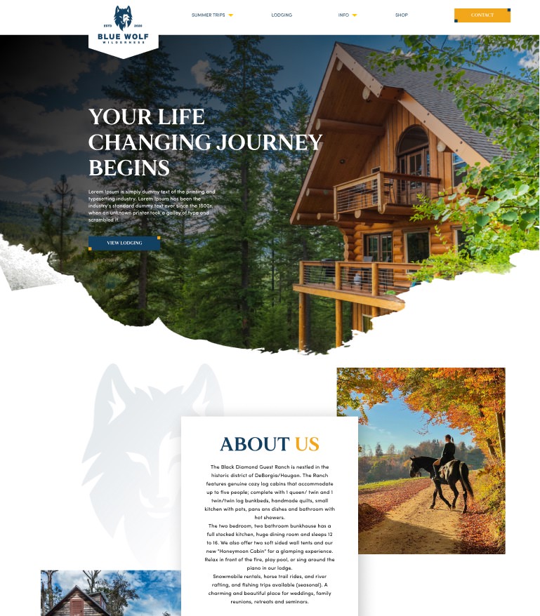 Hunting Lodge website example