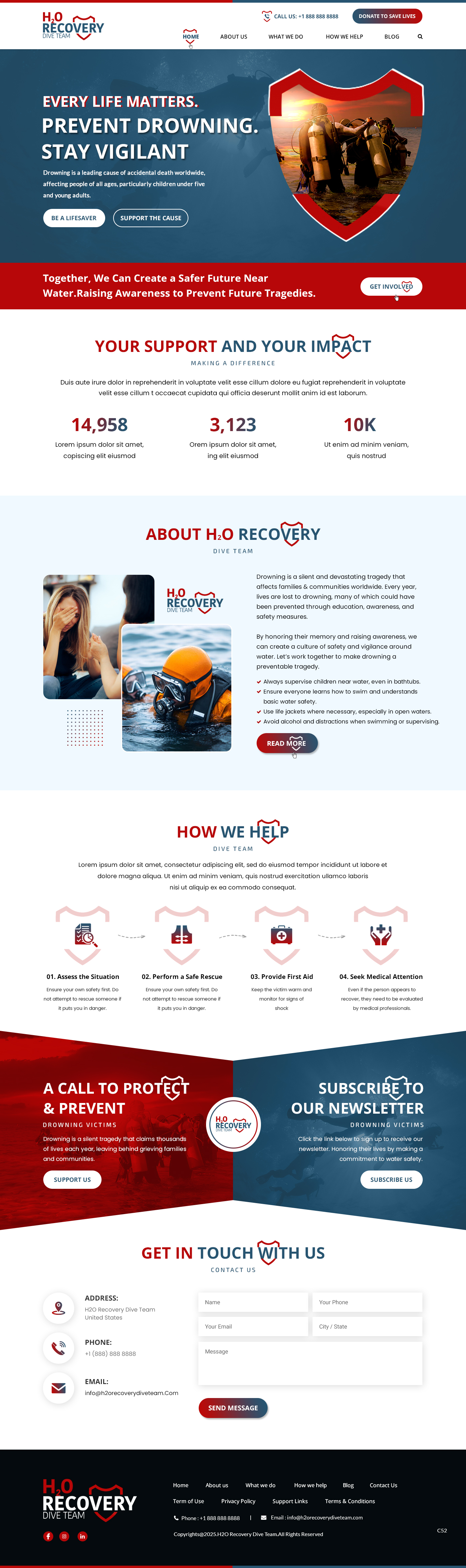 Scuba Diving website design example