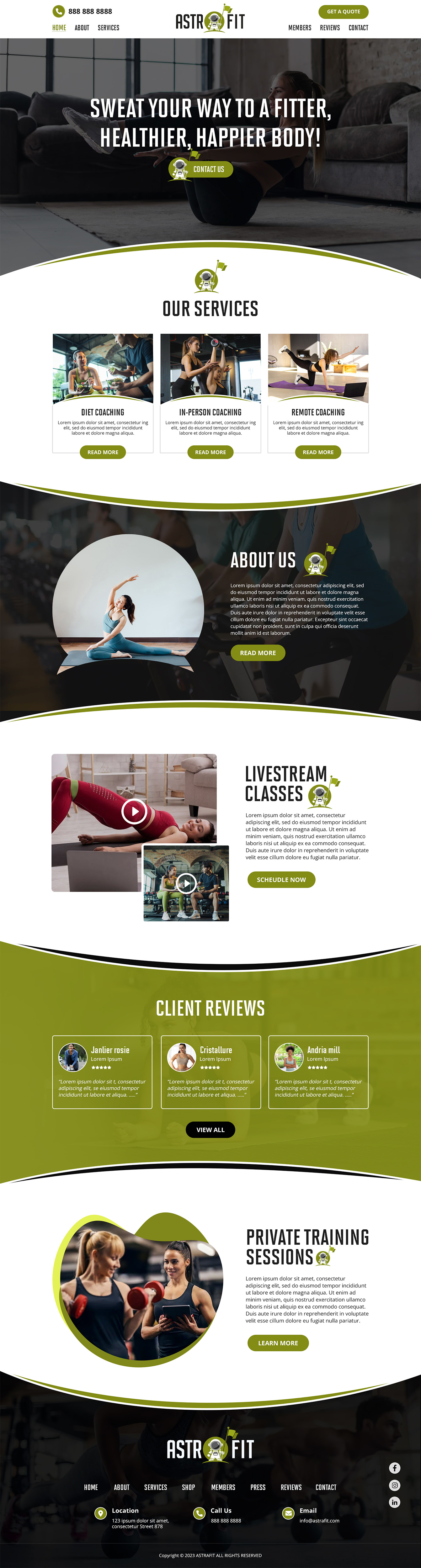 Personal Trainer website example