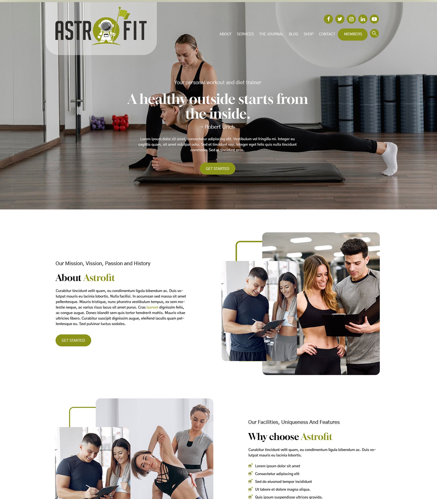 Personal Trainer website example