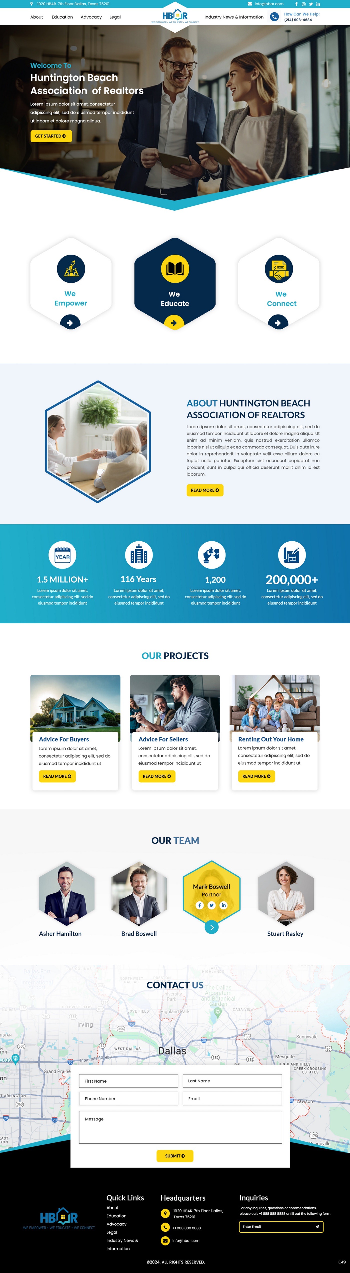 Real Estate Association website design example
