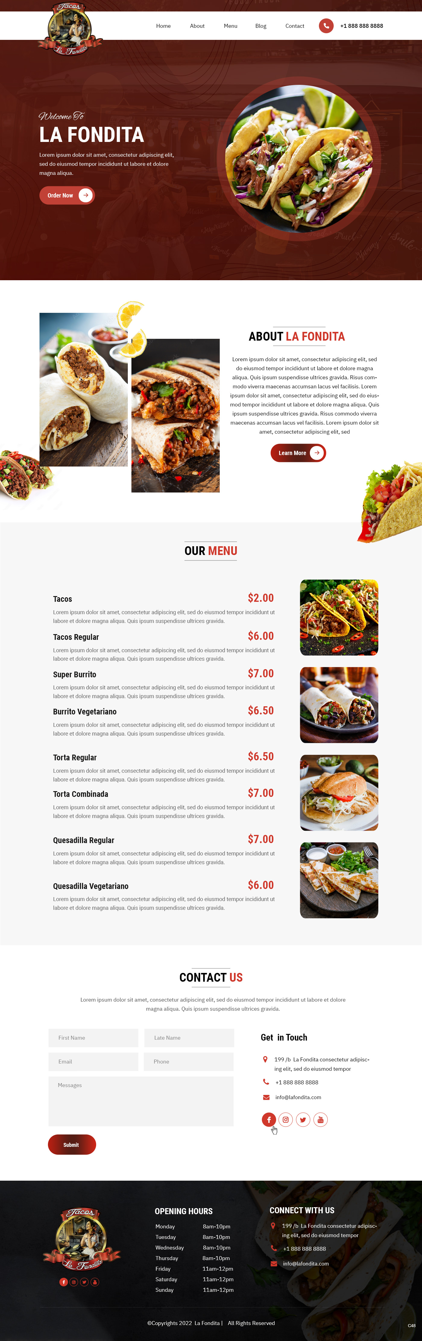 Food or Taco Truck website design example