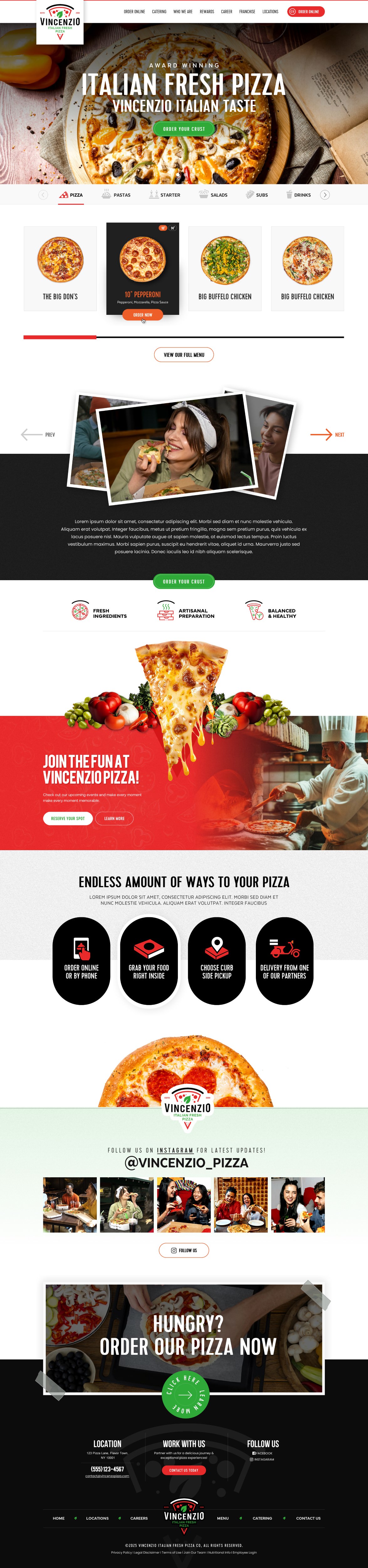 Pizzeria website design example