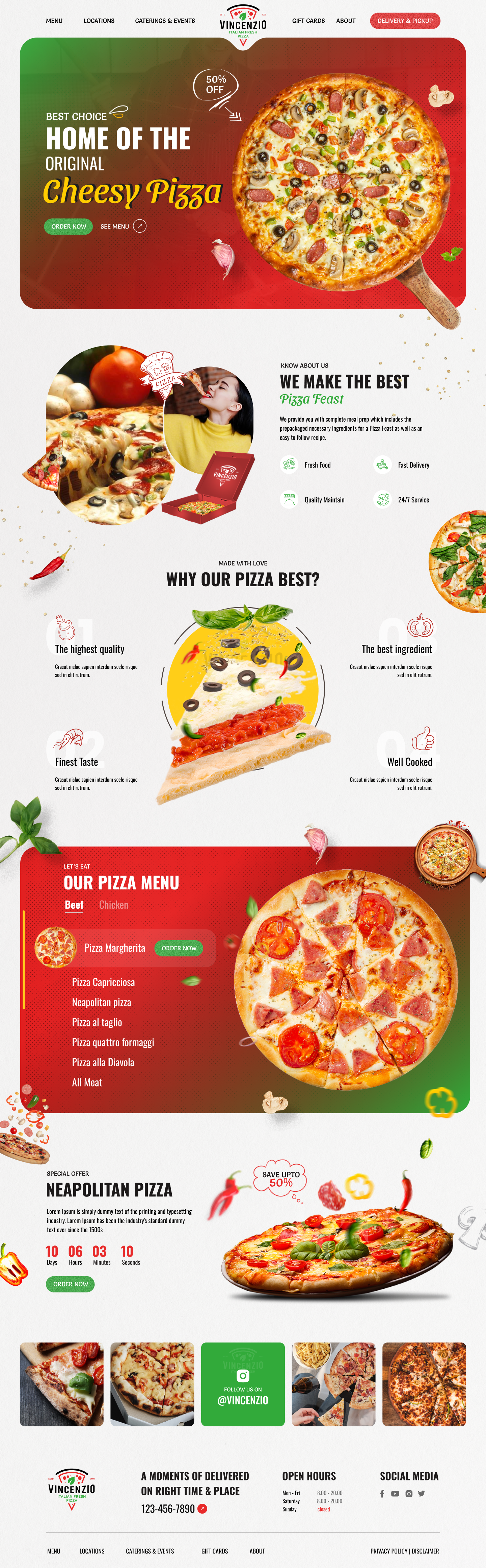 Pizzeria website design example