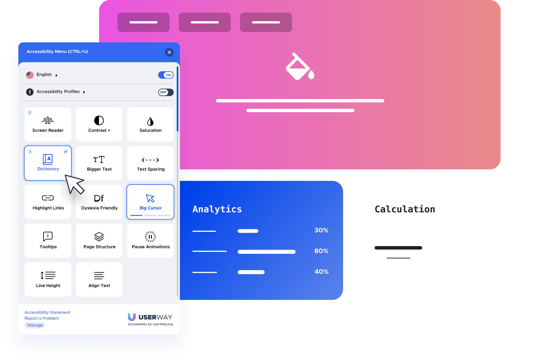Userway dashboard